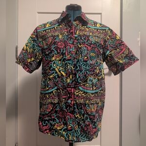 Killer Acid No Bad Trips Black Short Sleeve Button Up Shirt